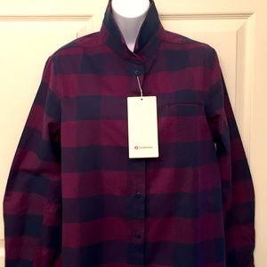 NWT lululemon flannel plaid shirt 10. Quality.